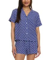 Flora by Nikrooz Women's Joselyn Notched-Collar Short Pajama Set