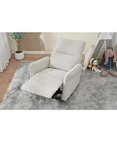 270 Swivel Rocker Recliner, Small Space Sofa, Fabric Gray