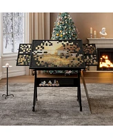 Jigsaw Puzzle Table Board 1500pc w/ 4 Drawers (Black)