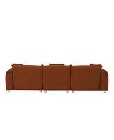 Curry Lambswool Sherpa 4-Seater Sofa, Metal Legs