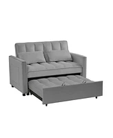 New Grey Velvet Loveseat Sofa Bed (7cm legs)