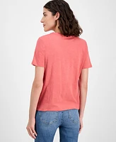 Nautica Jeans Women's Embroidered Cutout Top
