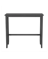 Farmhouse 48"Rectangular Wood Bar Height Dining Set Kitchen Breakfast Nook with 2 Chairs for Small Places,Gray