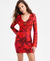 Bar Iii Women's Printed Mesh Mini Dress, Exclusively at Macy's