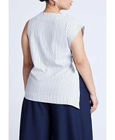Eloquii Plus Asym Tie Top