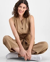 Nautica Jeans Women's Sleeveless Belted Jumpsuit