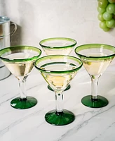 The Wine Savant Handblown Martini and Margarita Glasses, Set of 4