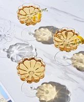 The Wine Savant Khen Vintage Wavy Flower Coupe Glasses, Set of 4