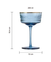 The Wine Savant Khen Pastel Muted Goblet Cocktail Glasses, Set of 4