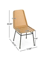 Light Brown Chair (Set of 2) and Dark Brown accent table