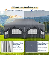 10 x 20 Feet Pop up Canopy with 6 Sidewalls Windows and Carrying Bag