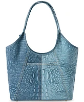 Brahmin Melora Denim Secour Large Leather Tote