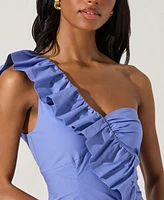 Astr the Label Women's Asymmetrical Ruffled Cotton Mini Dress