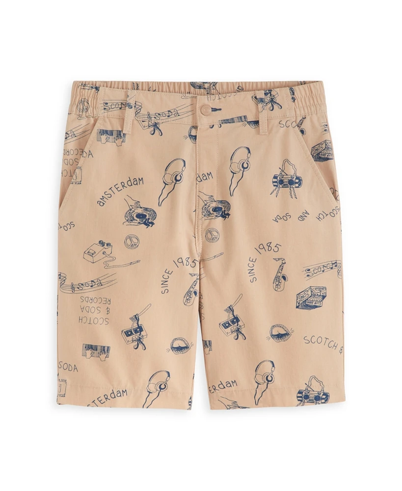 Scotch & Soda Big Boys Printed Half Panama Shorts