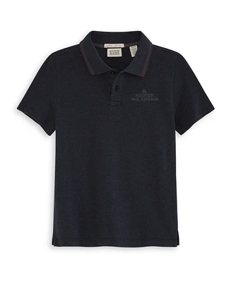 Scotch & Soda Big Boys Heather Pique Polo Shirt