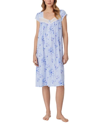 Eileen West Women's Floral Cap-Sleeve Waltz Nightgown