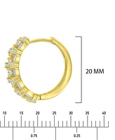 Oval Puffy Hoop Earrings 14K Gold over Sterling Silver