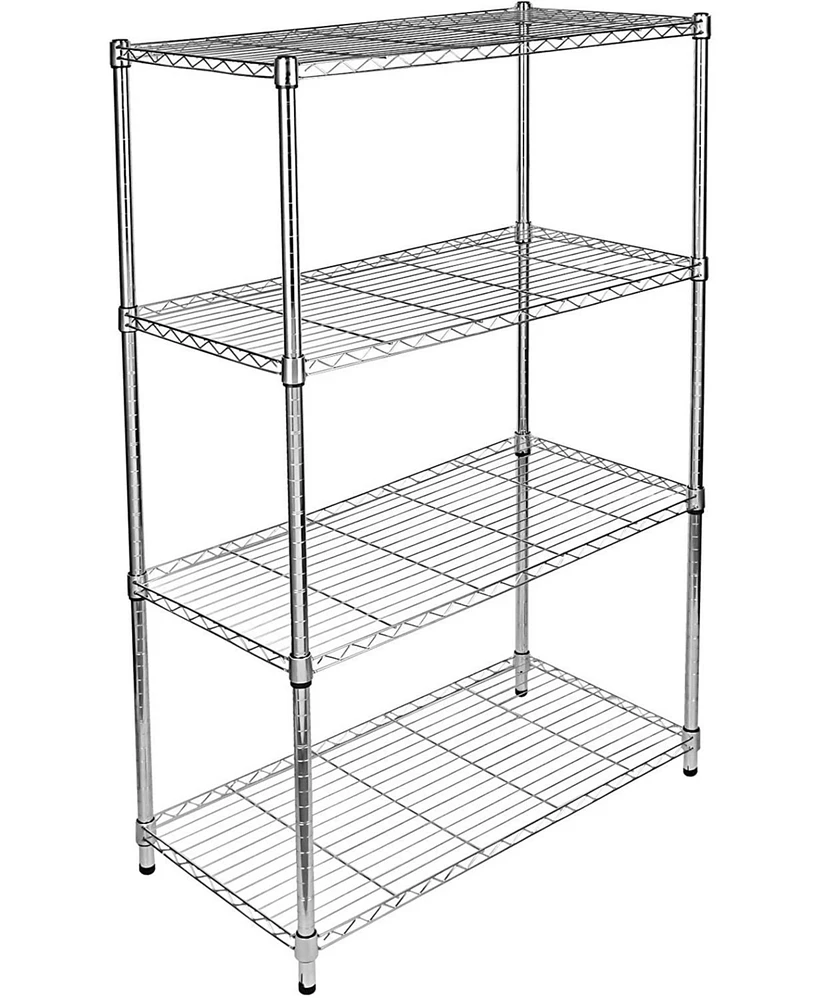 Simple Deluxe 4-Tier Heavy Duty Storage Shelving Unit, Heught Adjustable, Chrome,35.43" D x 17.72" W x 65.35" H, 1 Pack