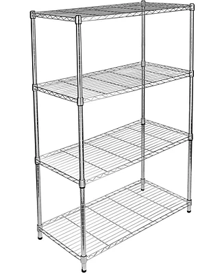 Simple Deluxe 4-Tier Heavy Duty Storage Shelving Unit, Heught Adjustable, Chrome,35.43" D x 17.72" W x 65.35" H, 1 Pack