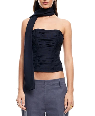 Lioness Women's Island Ruched Scarf-Trim Tube Top