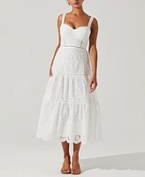 Astr the Label Women's Pellagia Lace-Trim Midi Dress