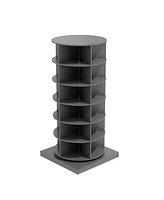 Grey 360 Rotating shoe cabinet 6 layers