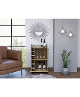 Savannah 6-Bottle 3-Shelf Bar Cart Light Oak