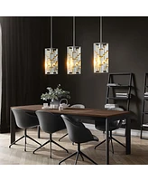 Modern Crystal Pendant Light - 3 Pack, Adjustable Hanging Lamp