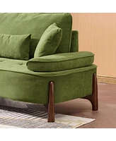 Cozy Deep-Seated Sofa with Pillow (103")