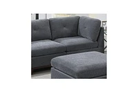 6 Piece Modular Sofa Set in Ash Grey Chenille Fabric