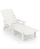Patio Chaise Lounge Chair with 4 Position Backrest