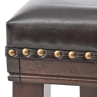 Premium Leather and Rubberwood Bar Stool for Stylish and Durable Dining