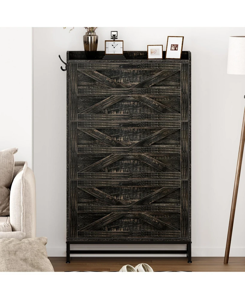 Shoe Cabinet, Entry Home Shoe Cabinet, Entrance Balcony Storage Cabinet, Large Capacity Shoe Rack, Grey