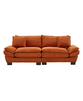 Comfy Corduroy Sleeper Sofa with Pillows for Home or Office
