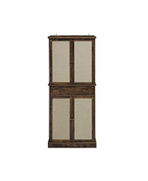 4 Door Cabinet with 1 Drawer, with 4 Adjustable Inner Shelves, Storage Cabinet
