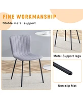 Luxury Minimalist Dining Chairs - Set of 4, Black Metal Legs