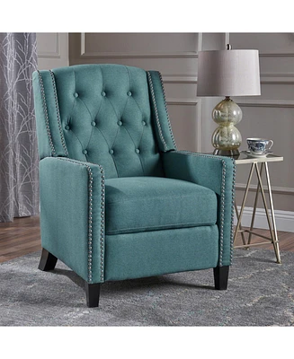 Classic Teal Fabric Push Back Chair