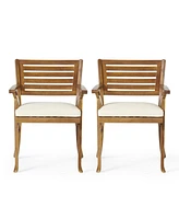 Toulon Bistro Set: Acacia Wood Dining Set With Cushions