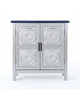 Elegant Firwood Cabinet With Carved Panels And Ample Storage