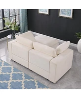 68.5" Loveseat Sofa with Ottoman Modular Sectional Love Seat Couch Small L Shaped Upholstered Couch for Living Room Apartment Small Space, Chenil