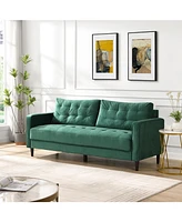 74" Velvet Sofa: 3-Seater, Modern, Comfy