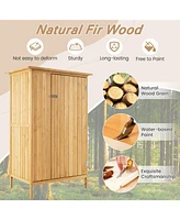 5 × 3 Feet Outdoor Storage Cabinet with Asphalt Roof and 3 Shelves