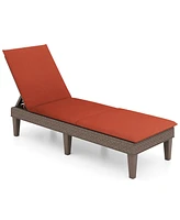Patio Lounge Outdoor Recliner Chair with Cushion 3-Position Adjustable Backrest