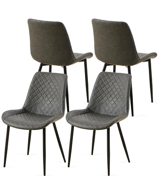 Mid-Century Leathaire Dining Chairs (Set of 4)