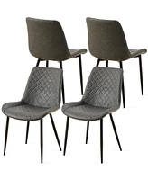 Mid-Century Leathaire Dining Chairs (Set of 4)