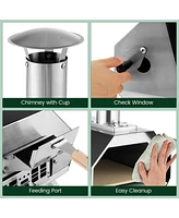 Outdoor Pizza Oven with Pizza Stone and Foldable Legs for Camping
