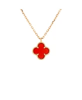 Pre-Owned Van Cleef & Arpels Sweet Alhambra Pendant Necklace 18K Rose Gold and Carnelian