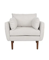 Modern Club Chair with Sophisticated Style and Walnut Wood Finish