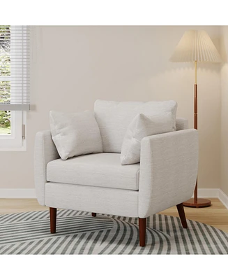 Modern Club Chair with Sophisticated Style and Walnut Wood Finish