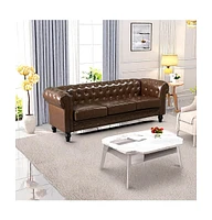 3-Seat Modern Chesterfield Sofa with Button Tufting for Living Rooms